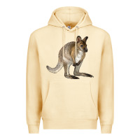 Pina Colada Hand Drawn Wallaby Animal Premium Hoodie - LillyAllenDesigns