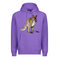 Purple Hand Drawn Wallaby Animal Premium Hoodie - LillyAllenDesigns