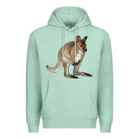 Seafoam Hand Drawn Wallaby Animal Premium Hoodie - LillyAllenDesigns