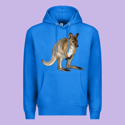 Hand Drawn Wallaby Animal Premium Hoodie Designed By Lillyallendesigns