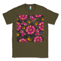 Army Green breast cancer sunflower seamless pattern Classic Tee - BundleAndBundleShop