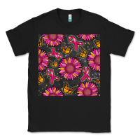 Black breast cancer sunflower seamless pattern Classic Tee - BundleAndBundleShop