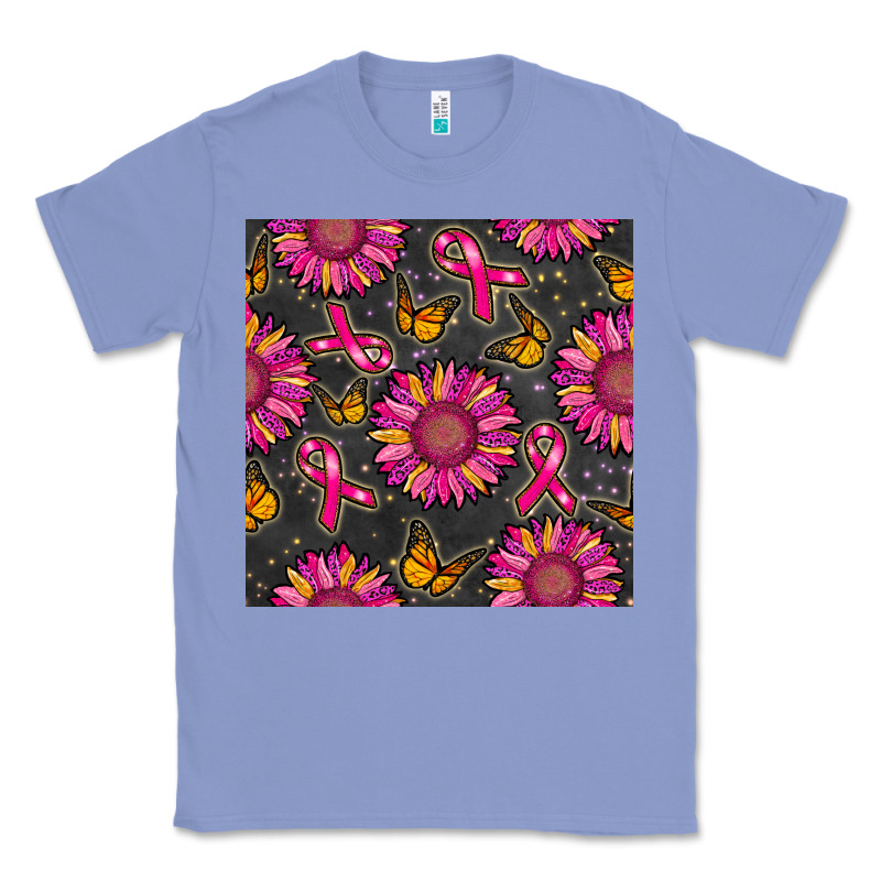 Breast Cancer Sunflower Seamless Pattern Classic Tee by BundleAndBundleShop | Teevron