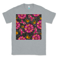 Heather Grey breast cancer sunflower seamless pattern Classic Tee - BundleAndBundleShop
