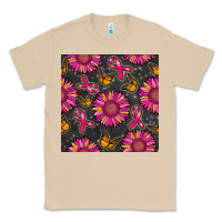 Mushroom breast cancer sunflower seamless pattern Classic Tee - BundleAndBundleShop