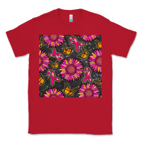 Red breast cancer sunflower seamless pattern Classic Tee - BundleAndBundleShop