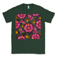 Sports Green breast cancer sunflower seamless pattern Classic Tee - BundleAndBundleShop
