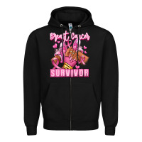 Breast Cancer Survivor Afro Girl Sneakers Zipper Hoodie | Teevron