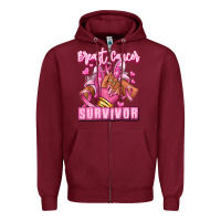 Burgundy Breast Cancer survivor afro girl sneakers Zipper Hoodie - RanaPortraitStore