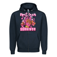 Navy Breast Cancer survivor afro girl sneakers Zipper Hoodie - RanaPortraitStore