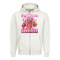 Oatmeal Heather Breast Cancer survivor afro girl sneakers Zipper Hoodie - RanaPortraitStore