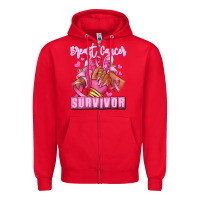 Red Breast Cancer survivor afro girl sneakers Zipper Hoodie - RanaPortraitStore