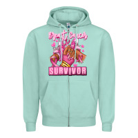Seafoam Breast Cancer survivor afro girl sneakers Zipper Hoodie - RanaPortraitStore