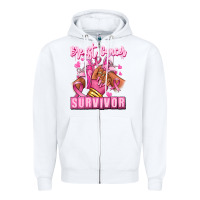 White Breast Cancer survivor afro girl sneakers Zipper Hoodie - RanaPortraitStore