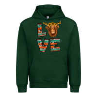 Forest Green love highland cow Urban Hoodie - Jasminsmagicworld