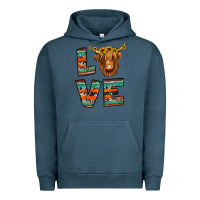 Pigment Midnight Navy love highland cow Urban Hoodie - Jasminsmagicworld