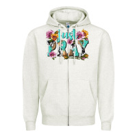 Oatmeal Heather just pray Zipper Hoodie - texasbilliewilder