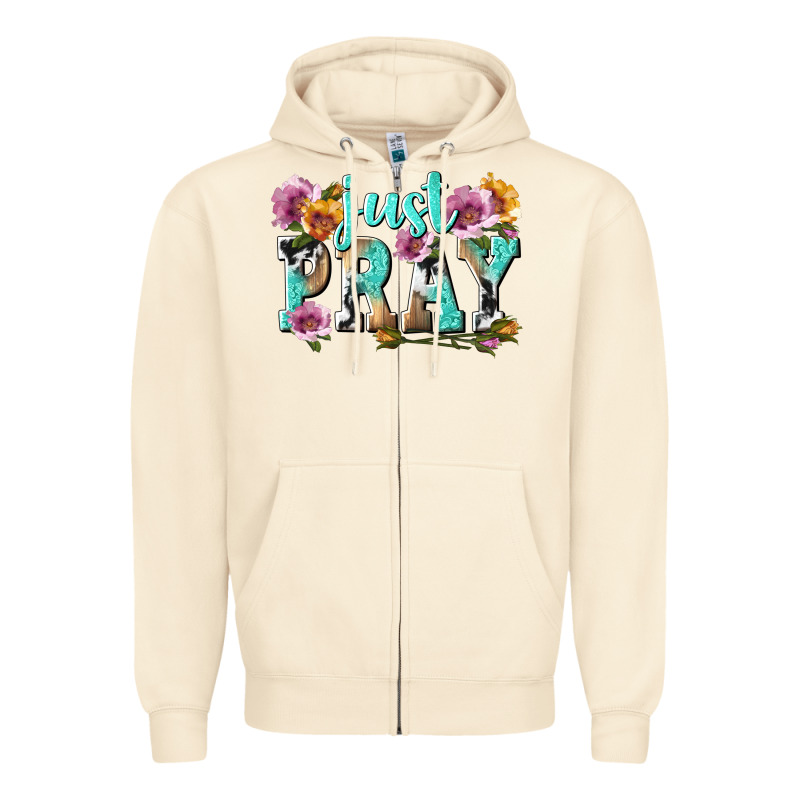 Just Pray Zipper Hoodie by texasbilliewilder | Teevron