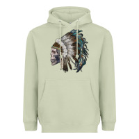 Matcha skull with indian headdress Heavyweight Hoodie - RanaPortraitStore