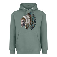 Sage skull with indian headdress Heavyweight Hoodie - RanaPortraitStore