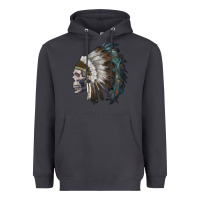 Smoke skull with indian headdress Heavyweight Hoodie - RanaPortraitStore