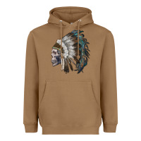 Toasted Coconut skull with indian headdress Heavyweight Hoodie - RanaPortraitStore