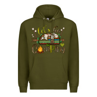 Army Green let's go camping Premium Hoodie - BarkalooDesign
