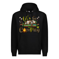 Black let's go camping Premium Hoodie - BarkalooDesign