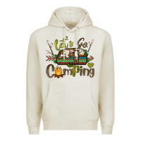 Oatmeal Heather let's go camping Premium Hoodie - BarkalooDesign