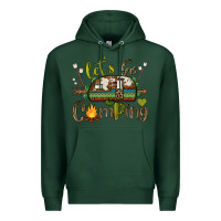 Sports Green let's go camping Premium Hoodie - BarkalooDesign