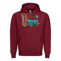 Burgundy justas malltown girlie Zipper Hoodie - texasbilliewilder