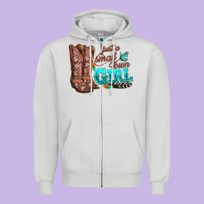 Justas Malltown Girlie Zipper Hoodie Designed By Texasbilliewilder