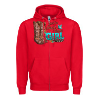 Red justas malltown girlie Zipper Hoodie - texasbilliewilder