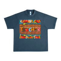 Midnight Navy teacher and pens apples books leopard and tooled leather tumbler Urban Heavy Tee - Artiststas