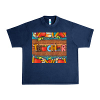 Navy teacher and pens apples books leopard and tooled leather tumbler Urban Heavy Tee - Artiststas