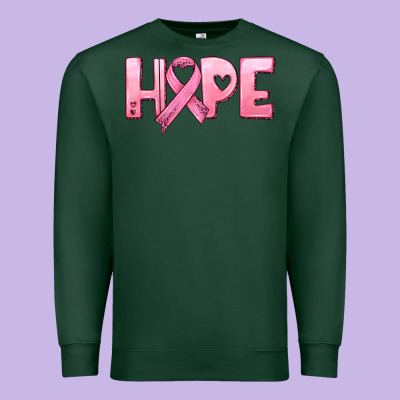 Hope And Pink Ribbon Premium Sweatshirt Designed By Hra Design Shop