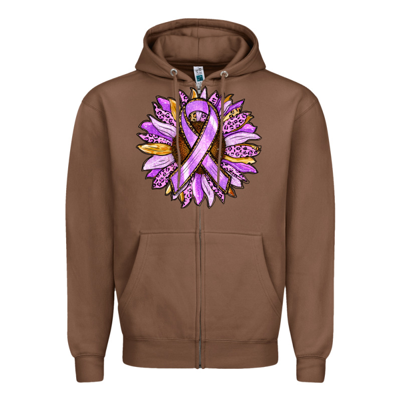Cancer Awareness Sunflower Zipper Hoodie by RanaPortraitStore | Teevron