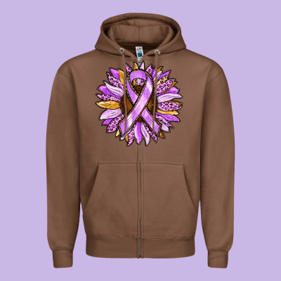 Zipper Hoodie Cancer Awareness Sunflower
