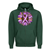 Sports Green Cancer Awareness Sunflower Zipper Hoodie - RanaPortraitStore