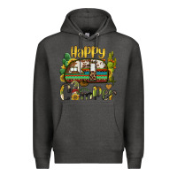 Charcoal Heather happy camper caravan and gnome Premium Hoodie - BarkalooDesign