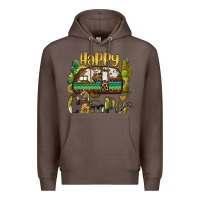 Coffee happy camper caravan and gnome Premium Hoodie - BarkalooDesign