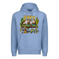 Colony Blue happy camper caravan and gnome Premium Hoodie - BarkalooDesign
