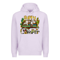 Lilac happy camper caravan and gnome Premium Hoodie - BarkalooDesign