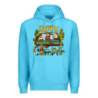 Ocean Blue happy camper caravan and gnome Premium Hoodie - BarkalooDesign