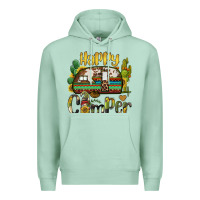 Seafoam happy camper caravan and gnome Premium Hoodie - BarkalooDesign