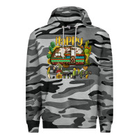 Slate Camo happy camper caravan and gnome Premium Hoodie - BarkalooDesign