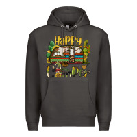 Smoke happy camper caravan and gnome Premium Hoodie - BarkalooDesign