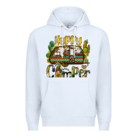 White happy camper caravan and gnome Premium Hoodie - BarkalooDesign