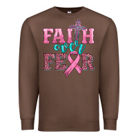 Chestnut faith over fear with cross and ribbon Premium Sweatshirt - HRA Design Shop