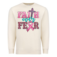 Sandshell faith over fear with cross and ribbon Premium Sweatshirt - HRA Design Shop
